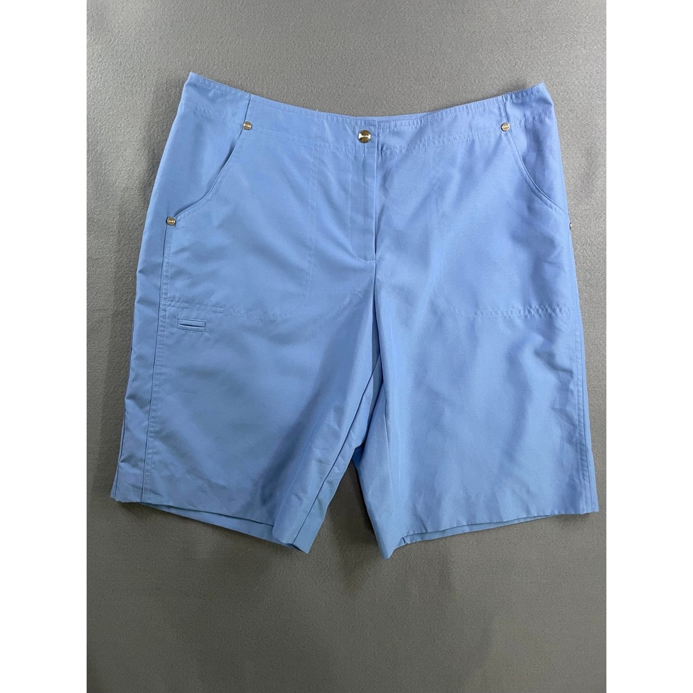 IZOD Xtra‎ Dry Golf Shorts Sporty Preppy Athletic Light Blue Polyester Size 10